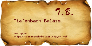 Tiefenbach Balázs névjegykártya