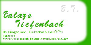 balazs tiefenbach business card